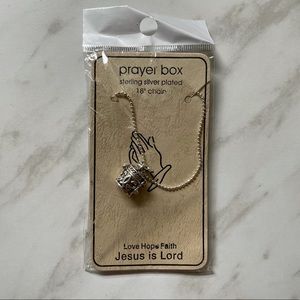Prayer Box Necklace sterling silver plated chain